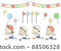 Athletic meet, foot race, running children, Kakekko 88506328