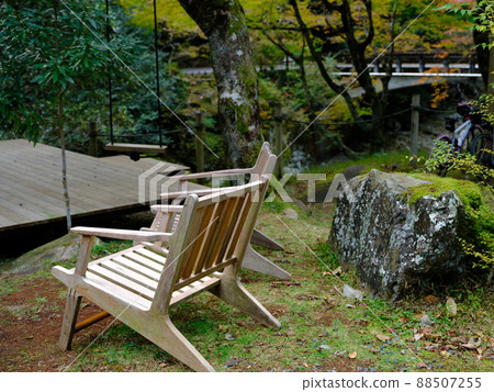 Terrace, swings and chairs in the sliding floor natural forest park Terrace, swings and chairs in the sliding floor natural forest park 88507255