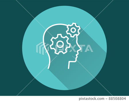 Brainstorming icon with long shadow for graphic and web design. 88508804