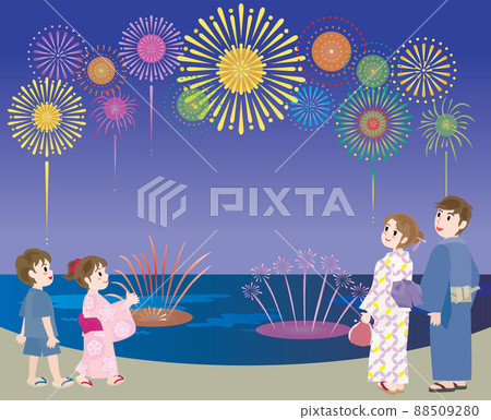 煙花匯演和家庭 煙花匯演和家庭 88509280