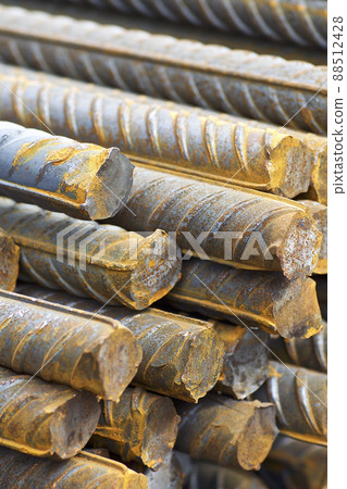 Reinforcing bars with a periodic profile in the packs are stored in the metal products warehouse 88512428