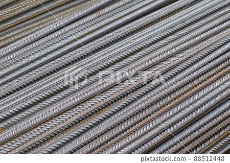Reinforcing bars with a periodic profile in the packs are stored in the metal products warehouse 88512448