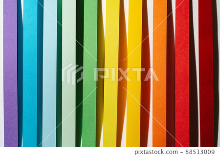 Rainbow colored paper stripe waves Rainbow colored paper stripe waves 88513009