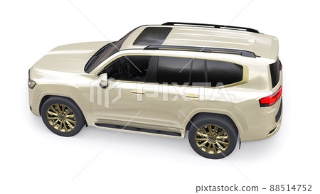 Large family seven-seater premium SUV on a white isolated background. 3d illustration. Large family seven-seater premium SUV on a white isolated background. 3d illustration. 88514752