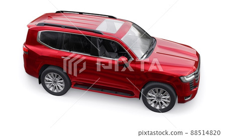 Large family seven-seater premium SUV on a white isolated background. 3d illustration. 88514820