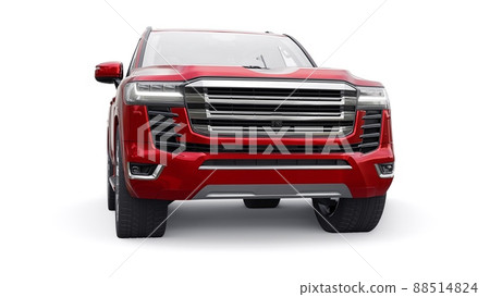 Large family seven-seater premium SUV on a white isolated background. 3d illustration. Large family seven-seater premium SUV on a white isolated background. 3d illustration. 88514824