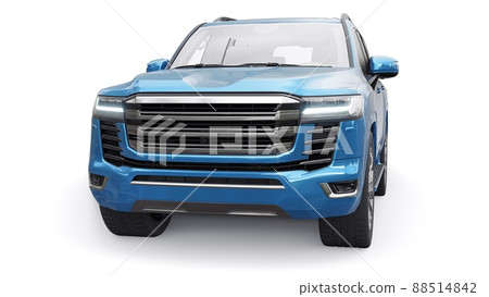 Large family seven-seater premium SUV on a white isolated background. 3d illustration. 88514842