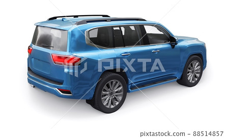Large family seven-seater premium SUV on a white isolated background. 3d illustration. Large family seven-seater premium SUV on a white isolated background. 3d illustration. 88514857