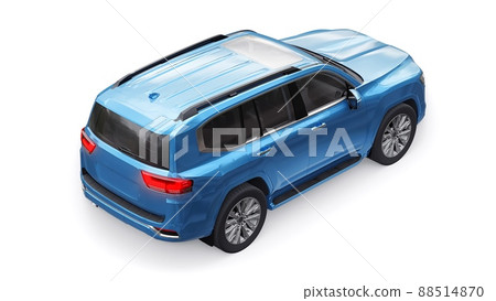 Large family seven-seater premium SUV on a white isolated background. 3d illustration. 88514870