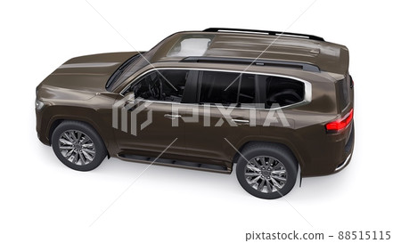 Large family seven-seater premium SUV on a white isolated background. 3d illustration. Large family seven-seater premium SUV on a white isolated background. 3d illustration. 88515115