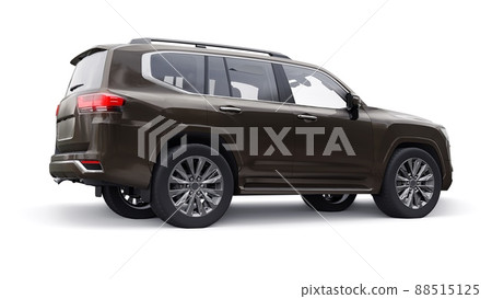 Large family seven-seater premium SUV on a white isolated background. 3d illustration. Large family seven-seater premium SUV on a white isolated background. 3d illustration. 88515125