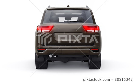 Large family seven-seater premium SUV on a white isolated background. 3d illustration. Large family seven-seater premium SUV on a white isolated background. 3d illustration. 88515342