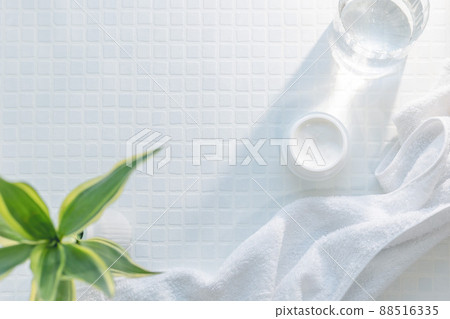 Moisturizing cream jar texture. Skin care beauty image on white background. 88516335