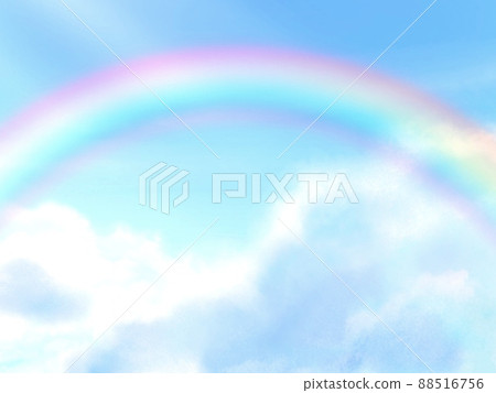 彩虹和天空的水彩背景材料 彩虹和天空的水彩背景材料 88516756