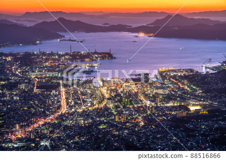 《Hiroshima Prefecture》 Night view of Haigamine, superb view of Kure city 《Hiroshima Prefecture》 Night view of Haigamine, superb view of Kure city 88516866