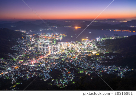 《Hiroshima Prefecture》 Night view of Haigamine, superb view of Kure city 《Hiroshima Prefecture》 Night view of Haigamine, superb view of Kure city 88516891