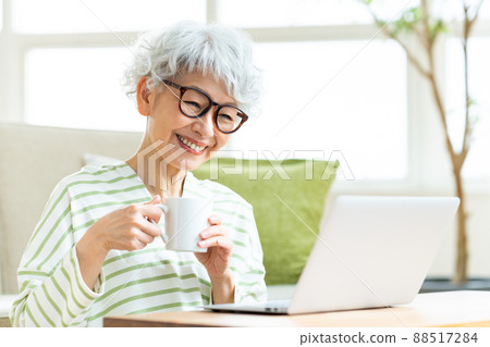 看計算機的資深婦女 88517284