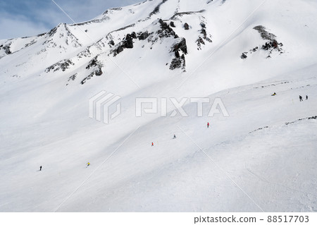 Snowy slopes in ski resort Gudauri, Georgia. Caucasus Mountains Snowy slopes in ski resort Gudauri, Georgia. Caucasus Mountains 88517703