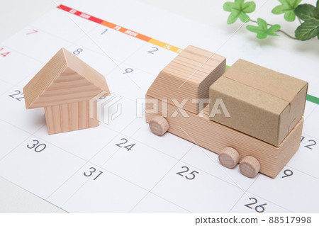 Truck with luggage Calendar background 88517998