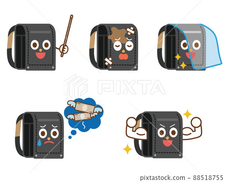 School bag character illustration set 88518755