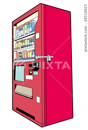 Illustration of a red vending machine [drinks, juices, drinks, soft drinks, PET bottles, tea] 88518823
