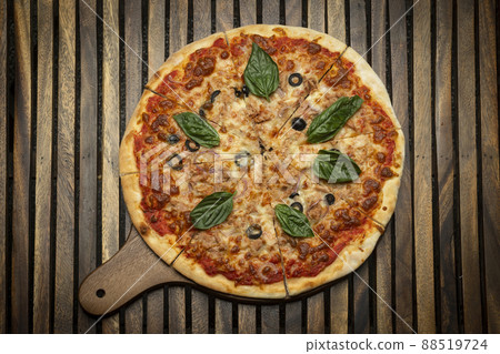 mixed organic vegetables vegetarian pizza on wood board mixed organic vegetables vegetarian pizza on wood board 88519724