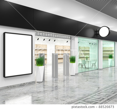 Mockup for advertising brand logo facade of store 88520873