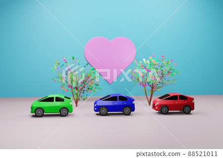 Minicar and heart Safe driving image 88521011