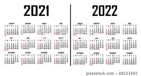 Calendar 2021-2022. The week begins on Sunday. Simple calendar template. Portrait of vertical orientation. Annual organizer of stationery. Vector Calendar 2021-2022. The week begins on Sunday. Simple calendar template. Portrait of vertical orientation. Annual organizer of stationery. Vector 88521692