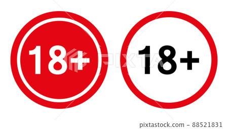 Under the age of eighteen is prohibited only for adults. Not allowed for people under 18 years. Parental control. Isolated on white background. Flat style. Vector 88521831