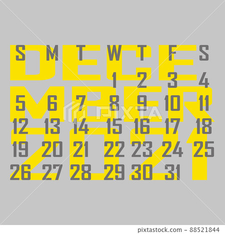 Letter calendar for December 2021. The week begins on Sunday. Time, planning and schedule concept. Flat design. Removable calendar for the month. Vector Letter calendar for December 2021. The week begins on Sunday. Time, planning and schedule concept. Flat design. Removable calendar for the month. Vector 88521844