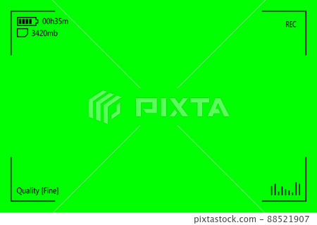 Green screen, chromakey background. Blank green background with VFX motion tracking markers. Screen of modern digital camcorders. Chroma Keyboard for keyboards, graphics and video effects 88521907