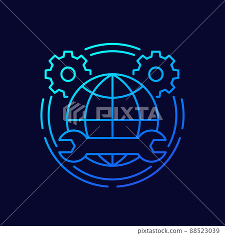 network settings line icon for web and apps network settings line icon for web and apps 88523039