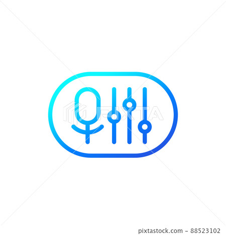 microphone settings line icon on white microphone settings line icon on white 88523102