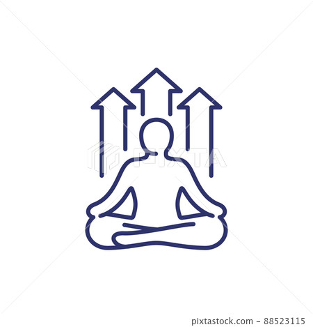 meditation and growth line icon on white meditation and growth line icon on white 88523115