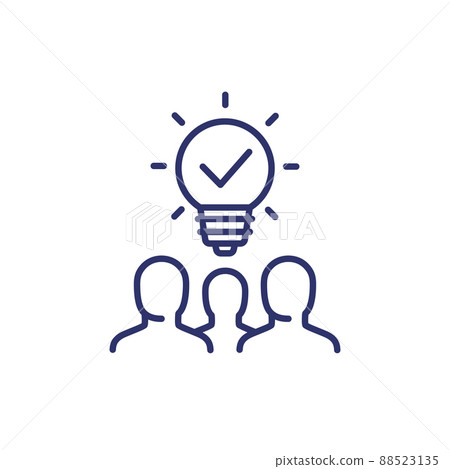 people with idea line icon 88523135
