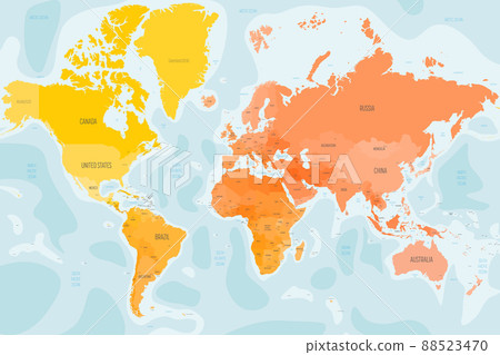 Colorful political map of World. 88523470
