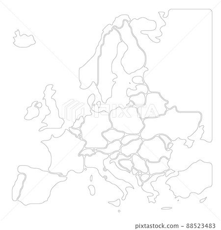Simplified smooth map of Europe 88523483