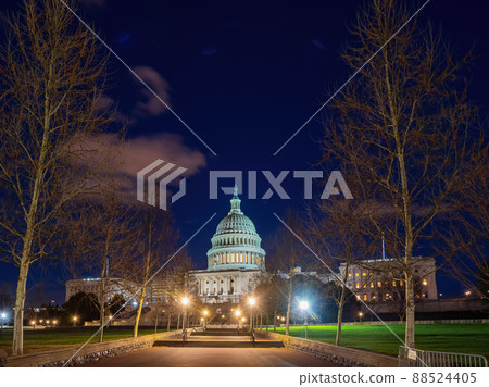 Evening view of the United States Capitol 88524405