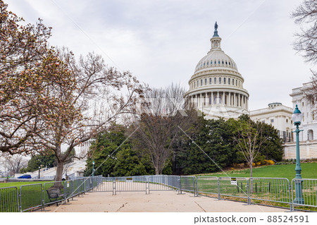 Overcast view of the United States Capitol 88524591