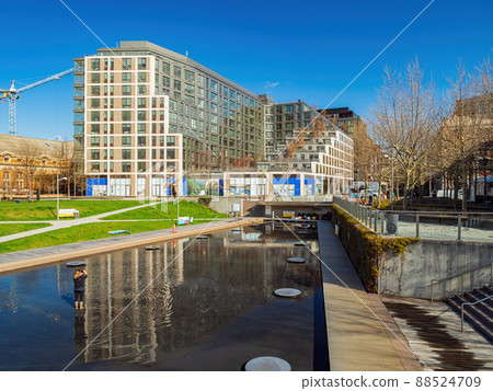 Sunny view of The Yards park 88524709