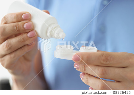 Medical product for care of contact lenses closeup Medical product for care of contact lenses closeup 88526435