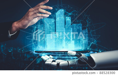 Future artificial intelligence and machine learning for AI droid robot or cyborg 88528300