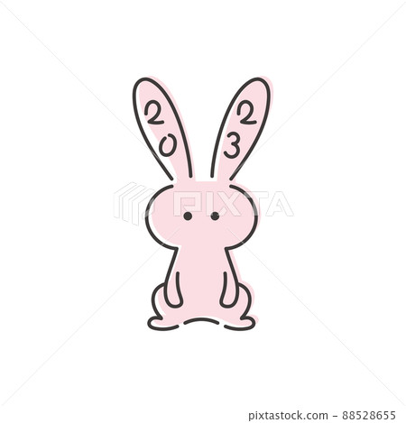 2023 Year of the Rabbit Illustration of a pink rabbit facing the front 2023 Year of the Rabbit Illustration of a pink rabbit facing the front 88528655