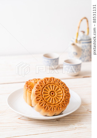 Chinese moon cake on plate 88531131