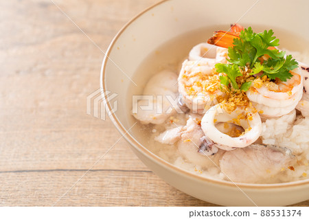 boiled rice soup with seafood boiled rice soup with seafood 88531374