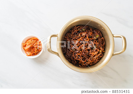 Korean black spaghetti or instant noodle with roasted chajung sauce 88531431
