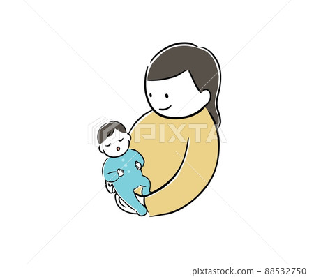 媽媽抱著一個嬰兒 88532750