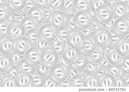 大量 1 日元硬幣插圖圖像 大量 1 日元硬幣插圖圖像 88533782