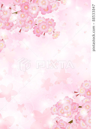 Sakura vector illustration material with pink glitter background 88533847